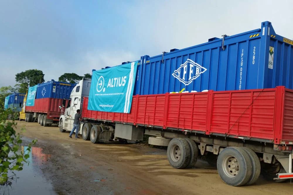 Trucks for coffee transport in Bolivia